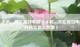 手机qq浏览器打不开（手机qq浏览器打不开网页怎么回事）