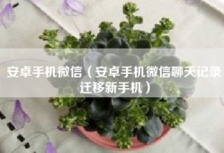 安卓手机微信（安卓手机微信聊天记录迁移新手机）