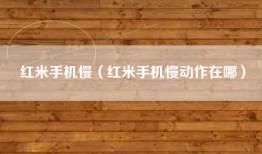 红米手机慢（红米手机慢动作在哪）