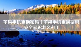 苹果手机更换密码（苹果手机更换密码安全延迟怎么办）