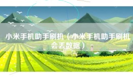 小米手机助手刷机（小米手机助手刷机会丢数据）