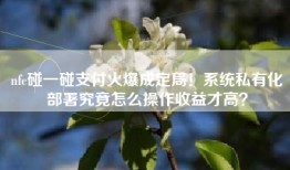nfc碰一碰支付火爆成定局！系统私有化部署究竟怎么操作收益才高？