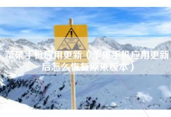 苹果手机应用更新（苹果手机应用更新后怎么恢复原来版本）