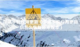 苹果手机应用更新（苹果手机应用更新后怎么恢复原来版本）