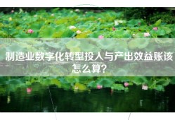 制造业数字化转型投入与产出效益账该怎么算？