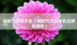 胡歌代言的手机（胡歌代言的手机品牌有哪些）