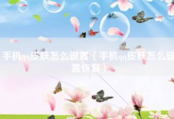 手机qq皮肤怎么设置（手机qq皮肤怎么设置恢复）
