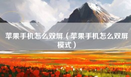 苹果手机怎么双屏（苹果手机怎么双屏模式）