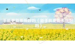 手机更新系统好吗（新手机更新系统好吗）