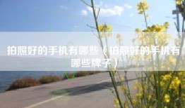 拍照好的手机有哪些（拍照好的手机有哪些牌子）
