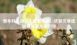 想本科入读人工智能专业，这篇文章送给准备填志愿的你