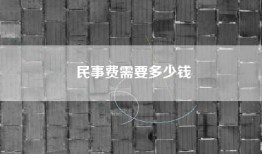 民事费需要多少钱
