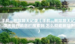 手机qq删除聊天记录（手机qq删除聊天记录还能在消息栏搜索到 怎么彻底删除？）