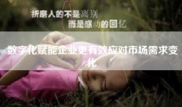 数字化赋能企业更有效应对市场需求变化