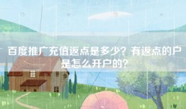 百度推广充值返点是多少？有返点的户是怎么开户的？