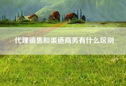 代理销售和渠道商务有什么区别