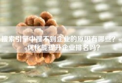 搜索引擎中搜不到企业的原因有哪些？seo优化能提升企业排名吗？