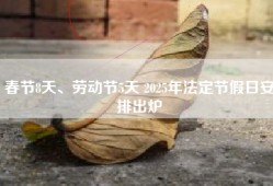 春节8天、劳动节5天 2025年法定节假日安排出炉