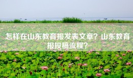 怎样在山东教育报发表文章？山东教育报投稿流程？