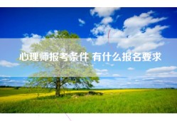 心理师报考条件 有什么报名要求
