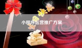 小程序运营推广方案