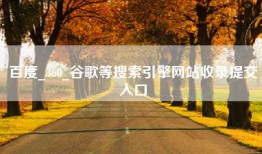 百度_360_谷歌等搜索引擎网站收录提交入口