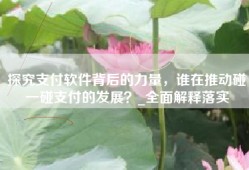 探究支付软件背后的力量，谁在推动碰一碰支付的发展？_全面解释落实