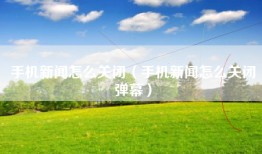 手机新闻怎么关闭（手机新闻怎么关闭弹幕）