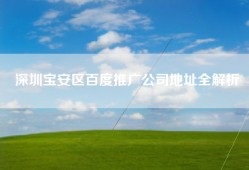 深圳宝安区百度推广公司地址全解析