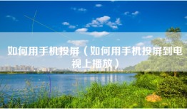 如何用手机投屏(如何用手机投屏到电视上播放)