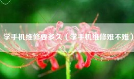 学手机维修要多久（学手机维修难不难）