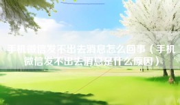 手机微信发不出去消息怎么回事（手机微信发不出去消息是什么原因）
