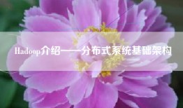 Hadoop介绍——分布式系统基础架构