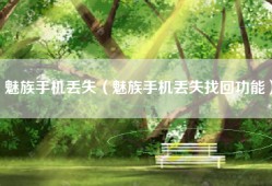魅族手机丢失（魅族手机丢失找回功能）