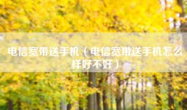 电信宽带送手机（电信宽带送手机怎么样好不好）