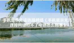 手机显示无法连接网络（手机显示无法连接网络打不了电话怎么回事）