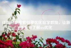 详细分享搜索引擎优化自学教程，让新手充分了解seo优化