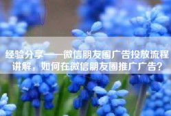 经验分享——微信朋友圈广告投放流程讲解，如何在微信朋友圈推广广告？