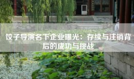 饺子导演名下企业曝光：存续与注销背后的成功与挑战