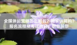 全媒体运营师怎么报名？国家认可吗？报名流程及考试内容，职业前景