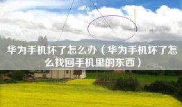 华为手机坏了怎么办（华为手机坏了怎么找回手机里的东西）