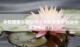 手机搜索不到信号（手机搜索不到信号是哪里坏了）