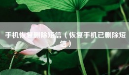 手机恢复删除短信（恢复手机已删除短信）