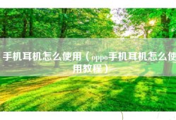 手机耳机怎么使用（oppo手机耳机怎么使用教程）