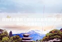 找回手机服务（找回手机服务密码的移动公cpp步骤是什么）