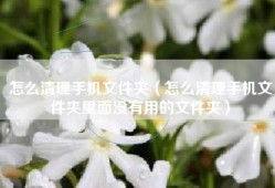 怎么清理手机文件夹（怎么清理手机文件夹里面没有用的文件夹）