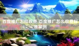 百度推广怎样收费-百度推广怎么收费标准案例