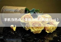 手机当热点（手机当热点和随行wifi）