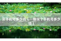 买手机号多少钱（一般买个手机号多少钱）