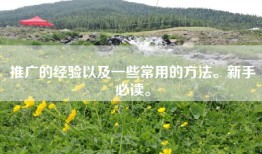 推广的经验以及一些常用的方法。新手必读。
